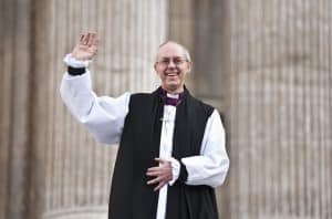 Archbishop waving