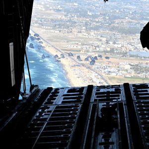Humanitarian Assistance over Gaza,  Super Hercules coming with a Special Delivery