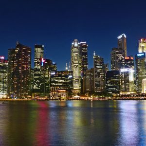 singapore water-horizon-architecture-skyline-night-