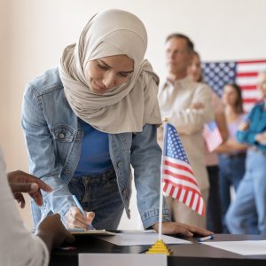 portrait-woman-voter-registration-day freepik