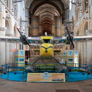 Floatplane in Rochester cathedral Credit Andy Jones, Rochester Bridge Trust