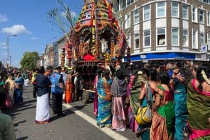 Thousands line the streets of Ealing to watch the Hindu Rath Yatra vibrant festival