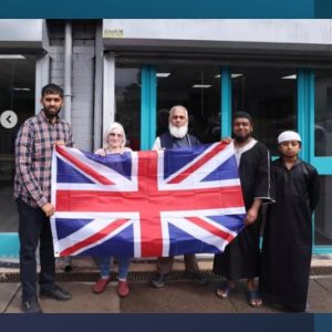 flags Birkenhead mosque