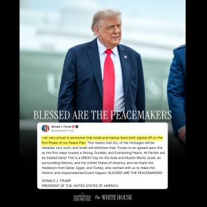 Trump white house peace 091025